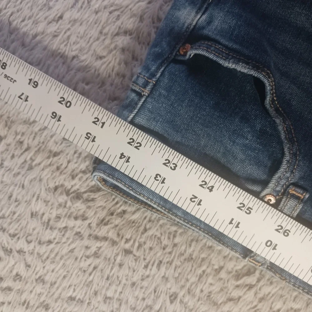 Zara Z1975 Basic Denim Womens  6 Blue Distressed Ripped‎ Slim Jeans Grunge Y2K